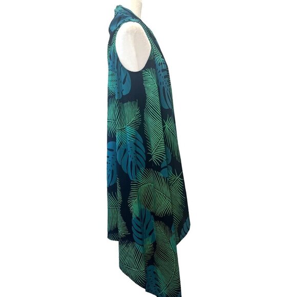 Caribelle Batik Kimono New With Tags Open Palm Breadfruit Deep Sea Print Ladies - Picture 4 of 9